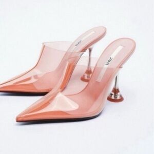 Zara Women's Coral Pointed-Toe Heels